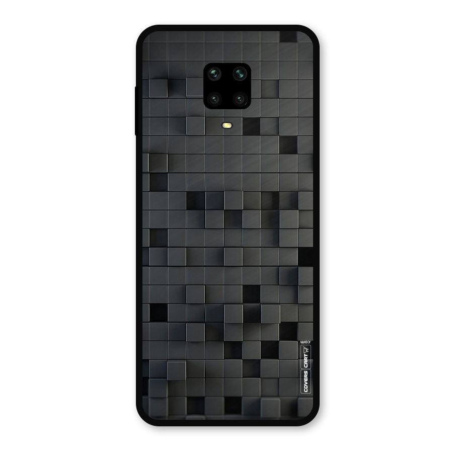 Black Bricks Metal Back Case for Redmi Note 9 Pro