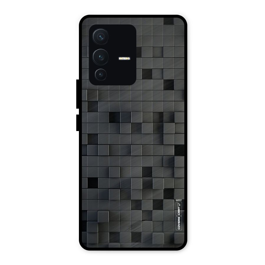 Black Bricks Metal Back Case for Vivo V23 5G