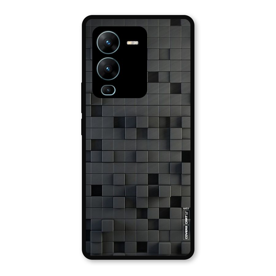 Black Bricks Metal Back Case for Vivo V25 Pro