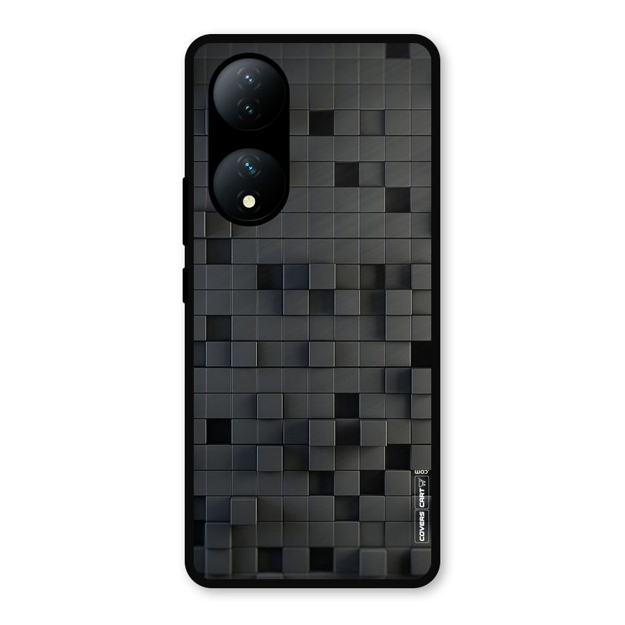 Black Bricks Metal Back Case for Vivo Y100a