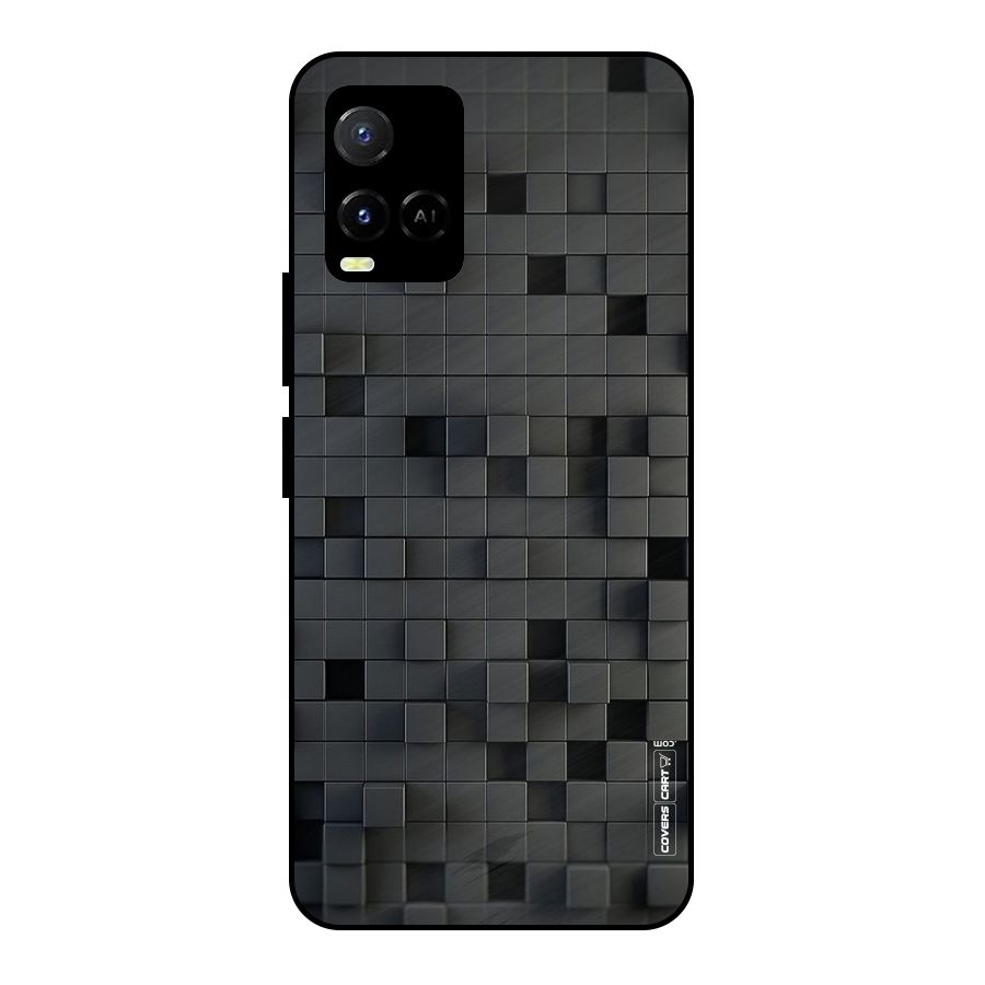 Black Bricks Metal Back Case for Vivo Y21A
