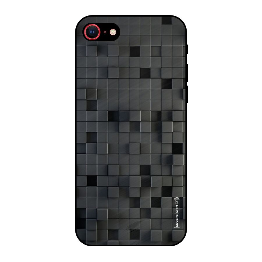 Black Bricks Metal Back Case for iPhone 8