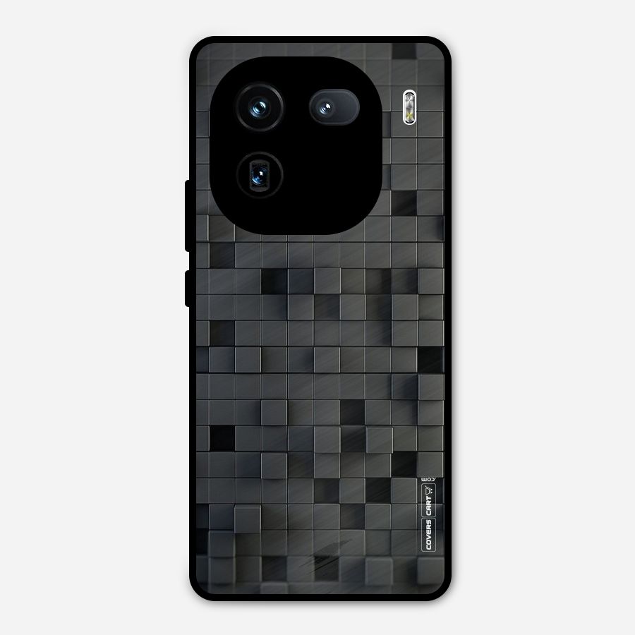 Black Bricks Metal Back Case for iQOO 12