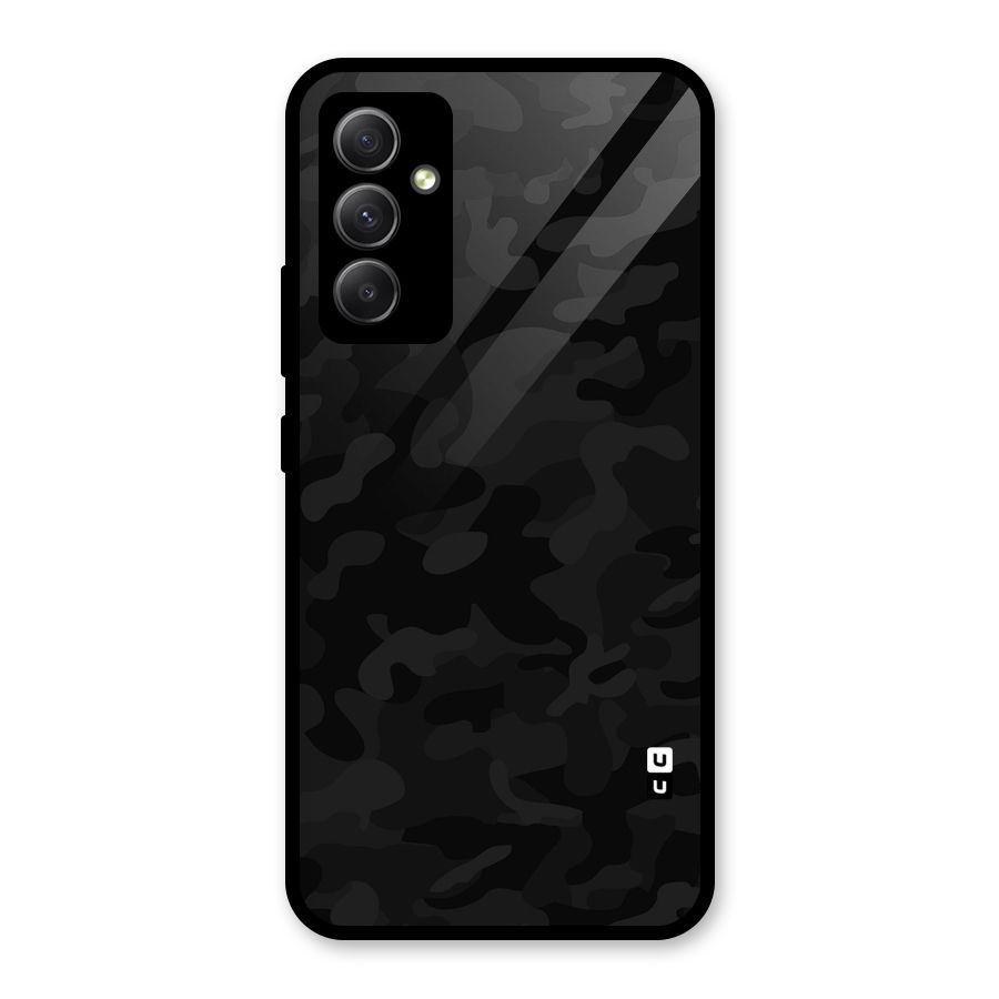 Black Camouflage Glass Back Case for Galaxy A34