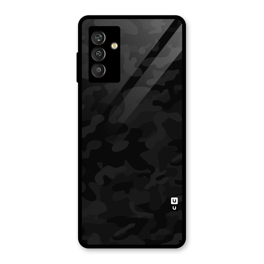 Black Camouflage Glass Back Case for Galaxy M13