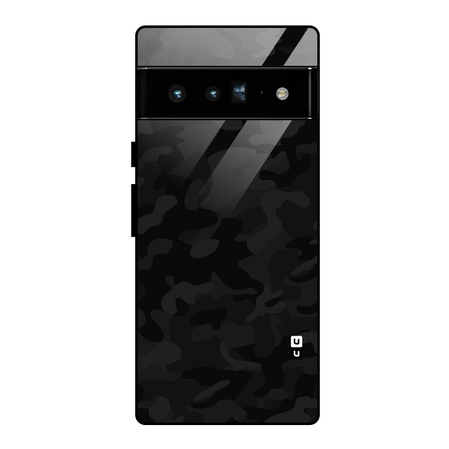 Black Camouflage Glass Back Case for Google Pixel 6 Pro