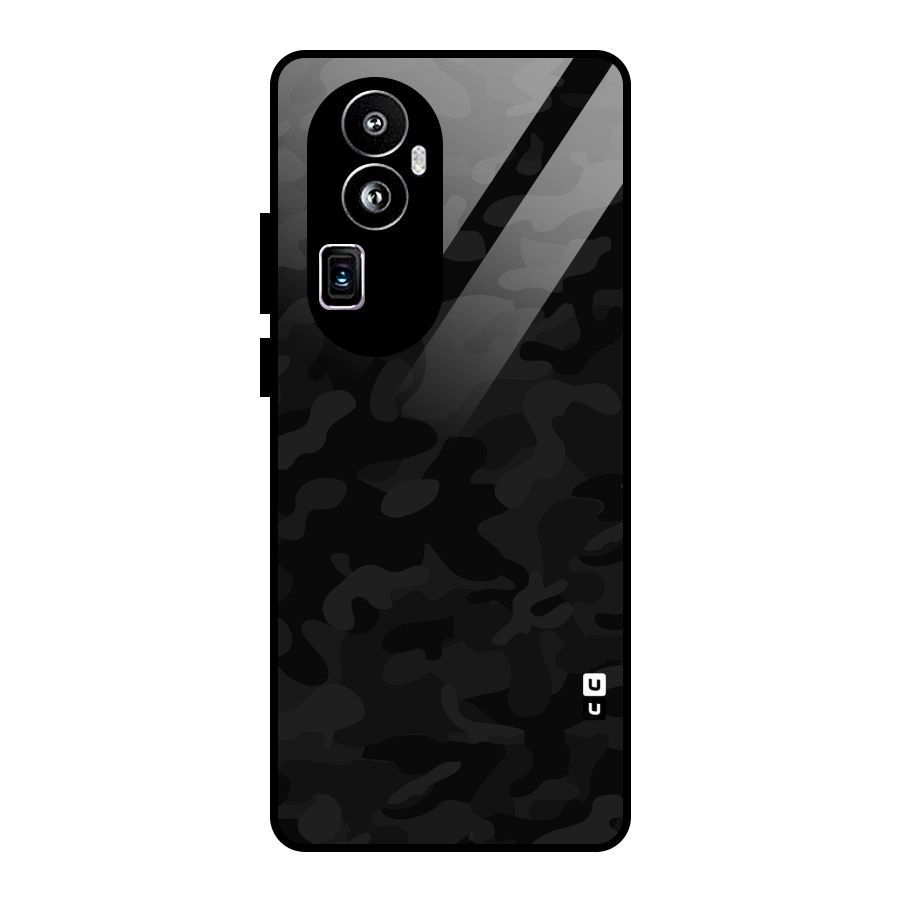 Black Camouflage Glass Back Case for Oppo Reno10 Pro Plus