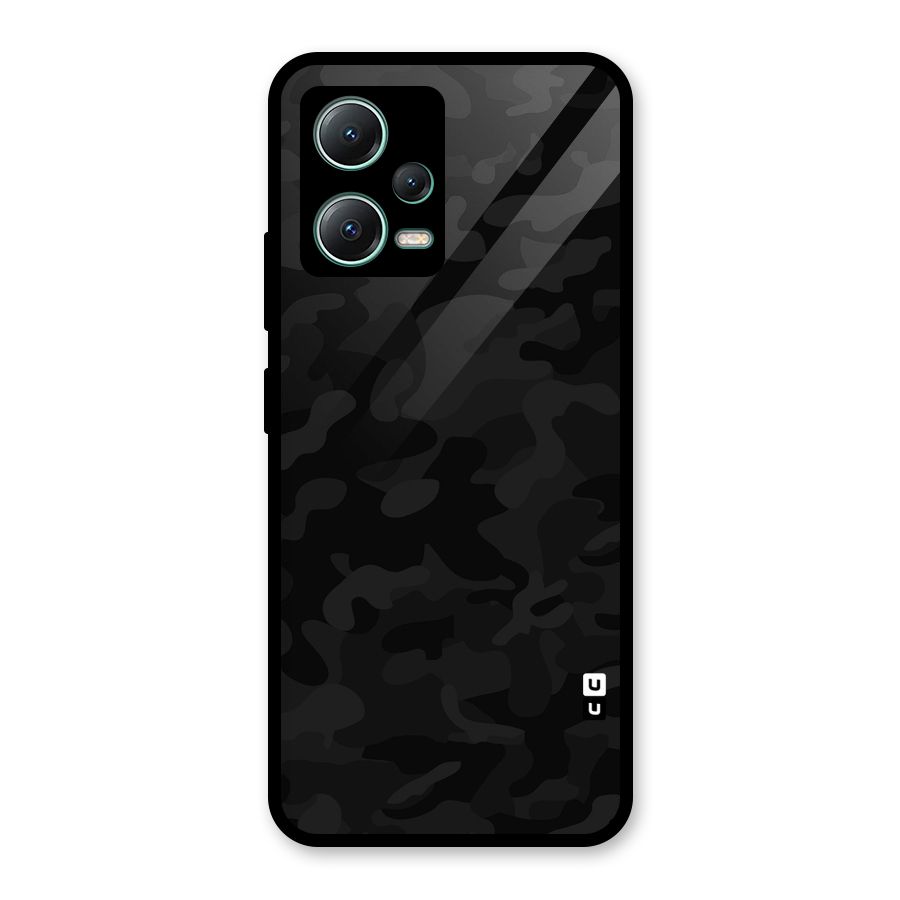 Black Camouflage Glass Back Case for Poco X5