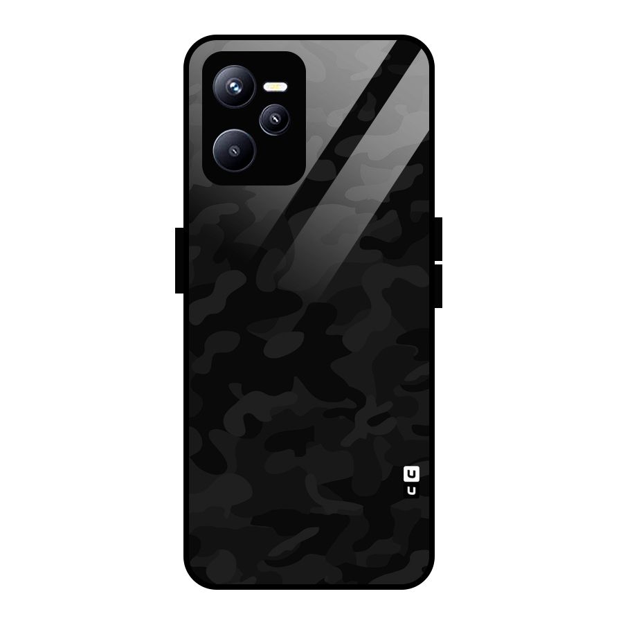 Black Camouflage Glass Back Case for Realme C35