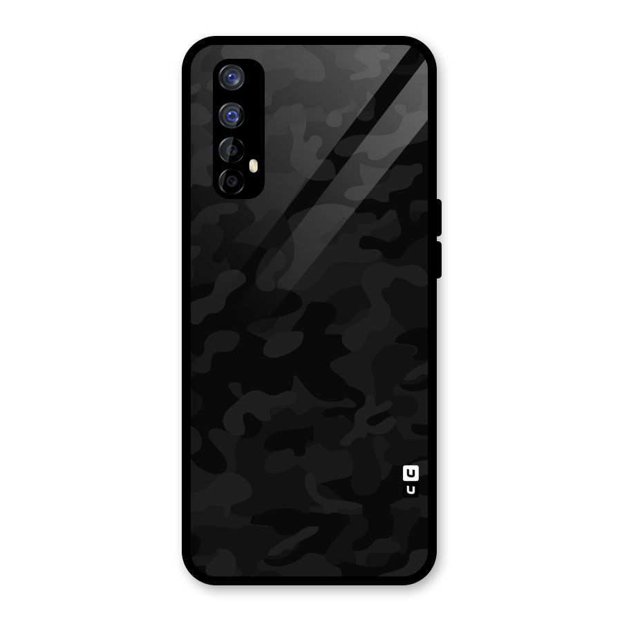 Black Camouflage Glass Back Case for Realme Narzo 20 Pro