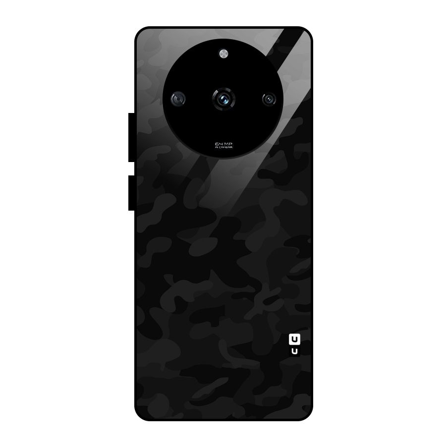 Black Camouflage Glass Back Case for Realme Narzo 60 5G