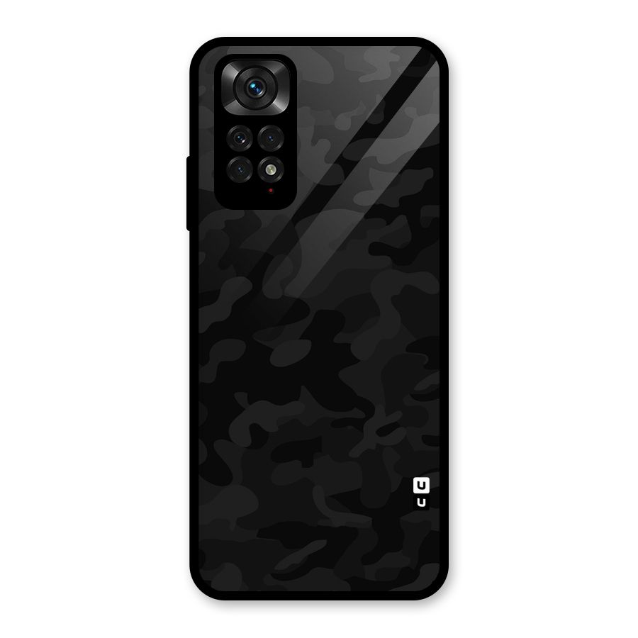 Black Camouflage Glass Back Case for Redmi Note 11S