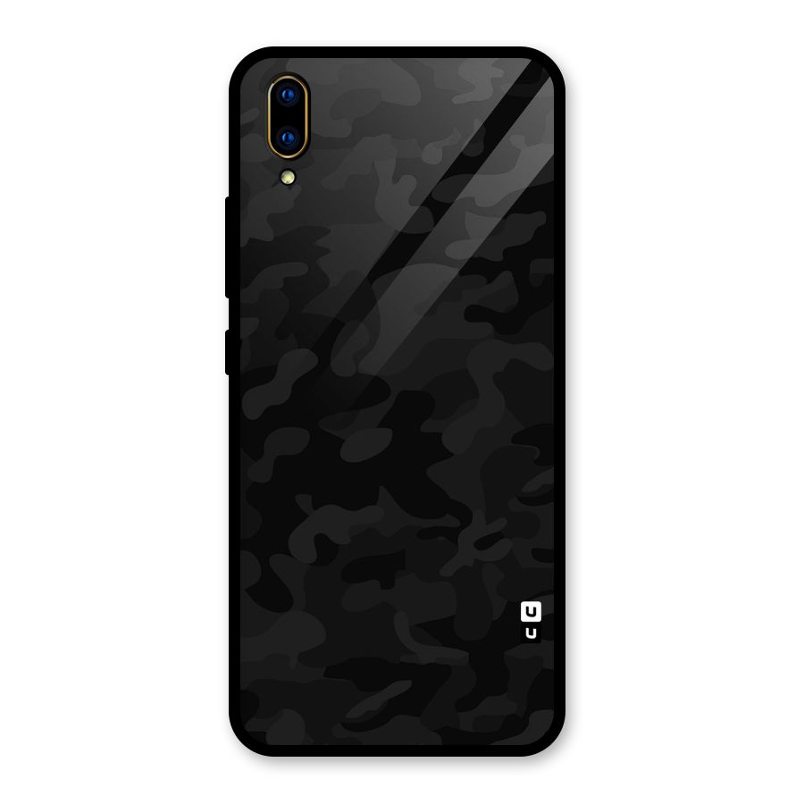 Black Camouflage Glass Back Case for Vivo V11 Pro