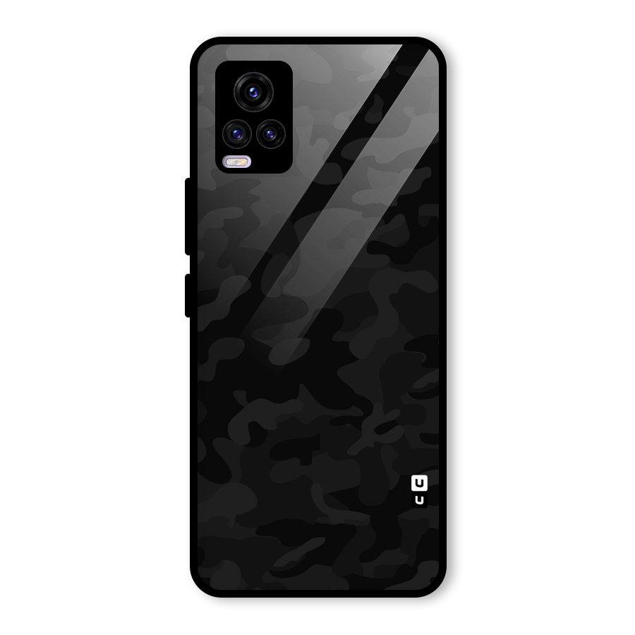 Black Camouflage Glass Back Case for Vivo V20 2021
