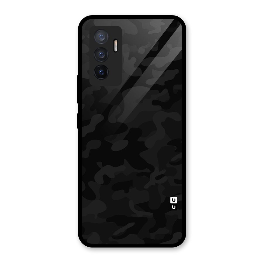 Black Camouflage Glass Back Case for Vivo V23e