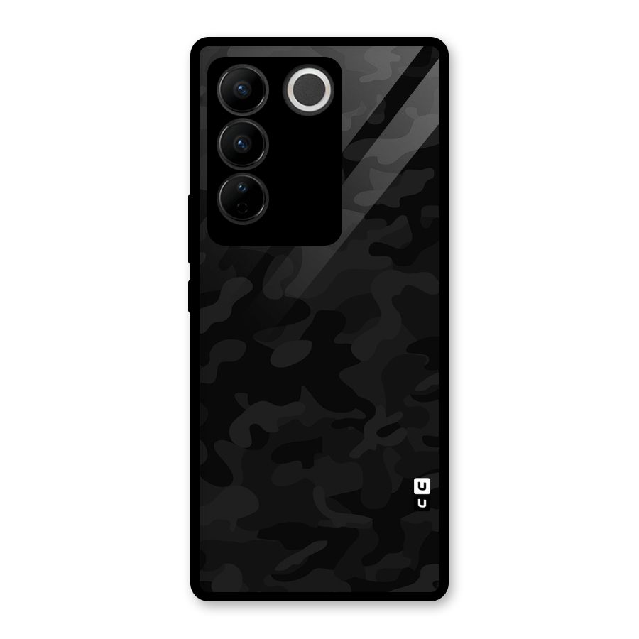 Black Camouflage Glass Back Case for Vivo V27