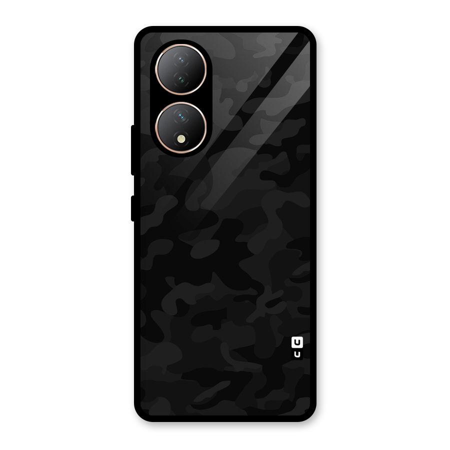 Black Camouflage Glass Back Case for Vivo Y100