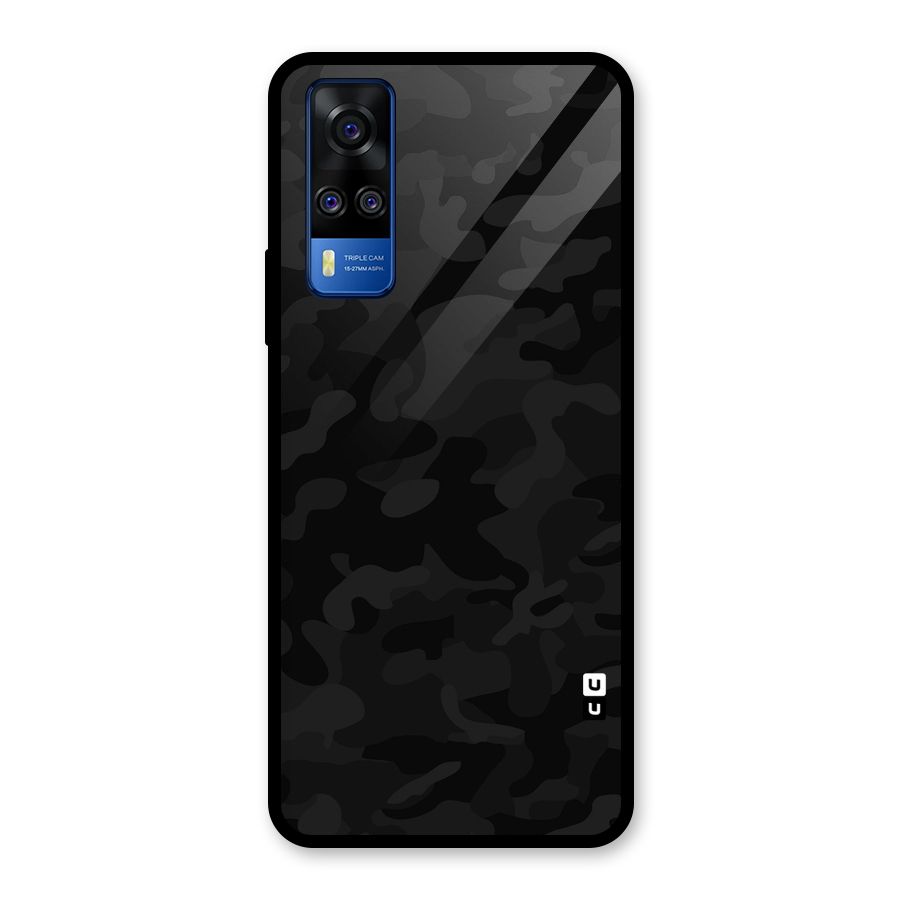 Black Camouflage Glass Back Case for Vivo Y31