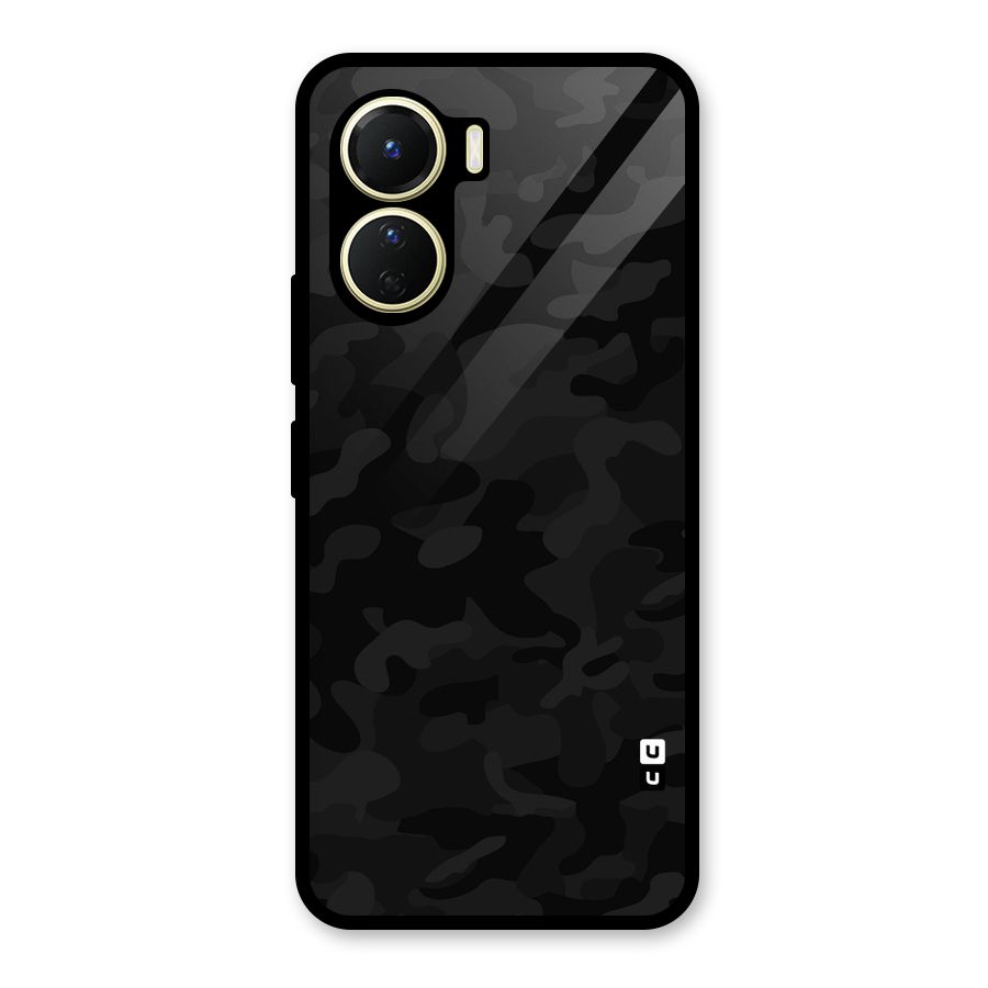Black Camouflage Glass Back Case for Vivo Y56