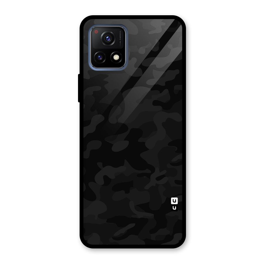 Black Camouflage Glass Back Case for Vivo Y72 5G