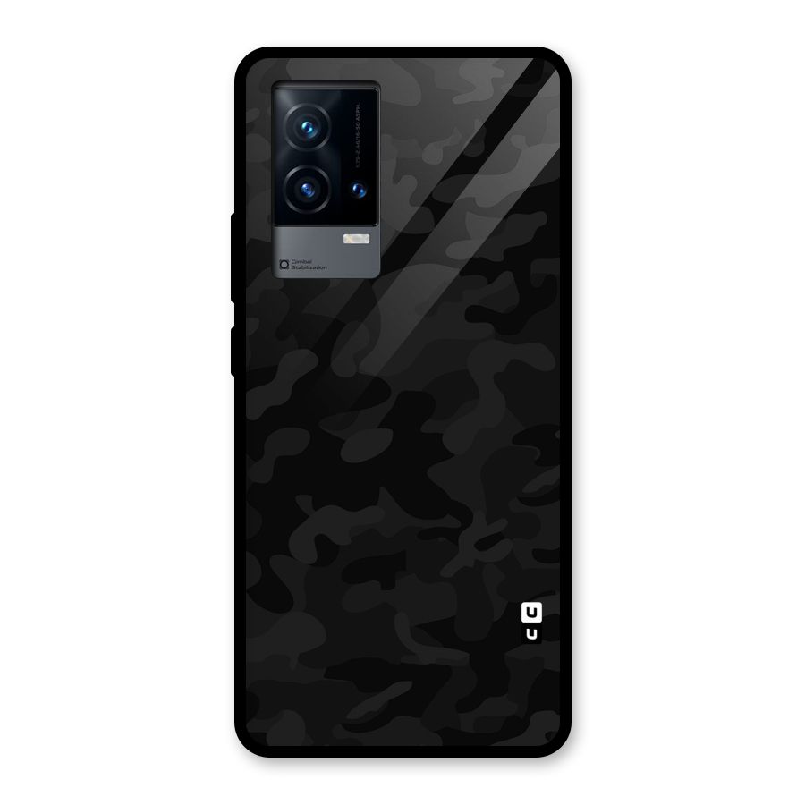 Black Camouflage Glass Back Case for iQOO 9 5G