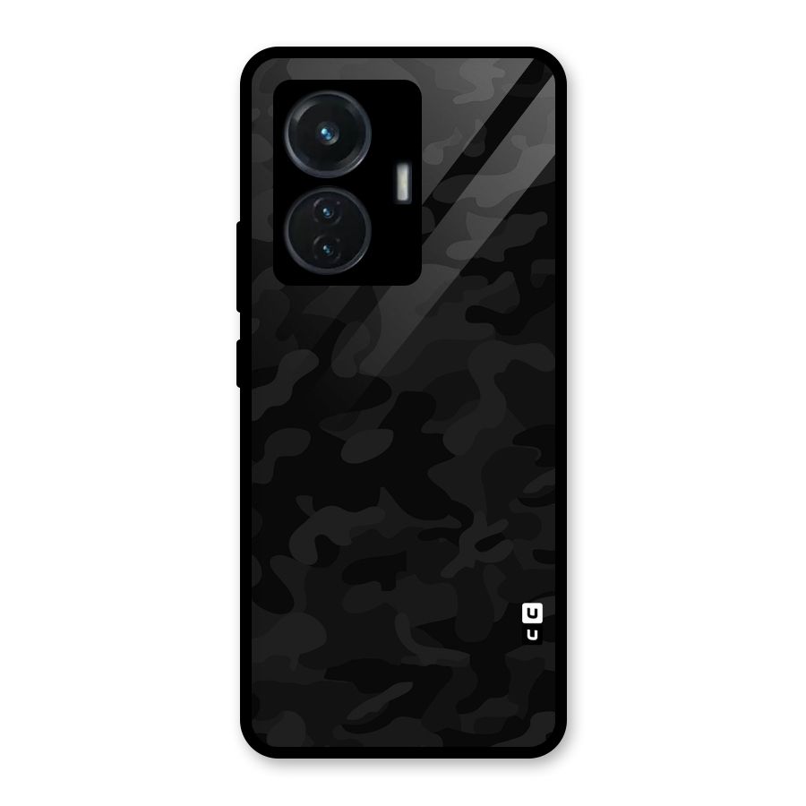 Black Camouflage Glass Back Case for iQOO Z6 44W