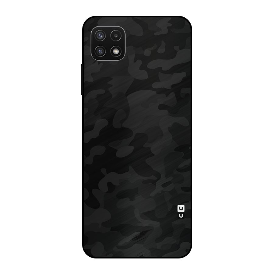 Black Camouflage Metal Back Case for Galaxy A22 5G