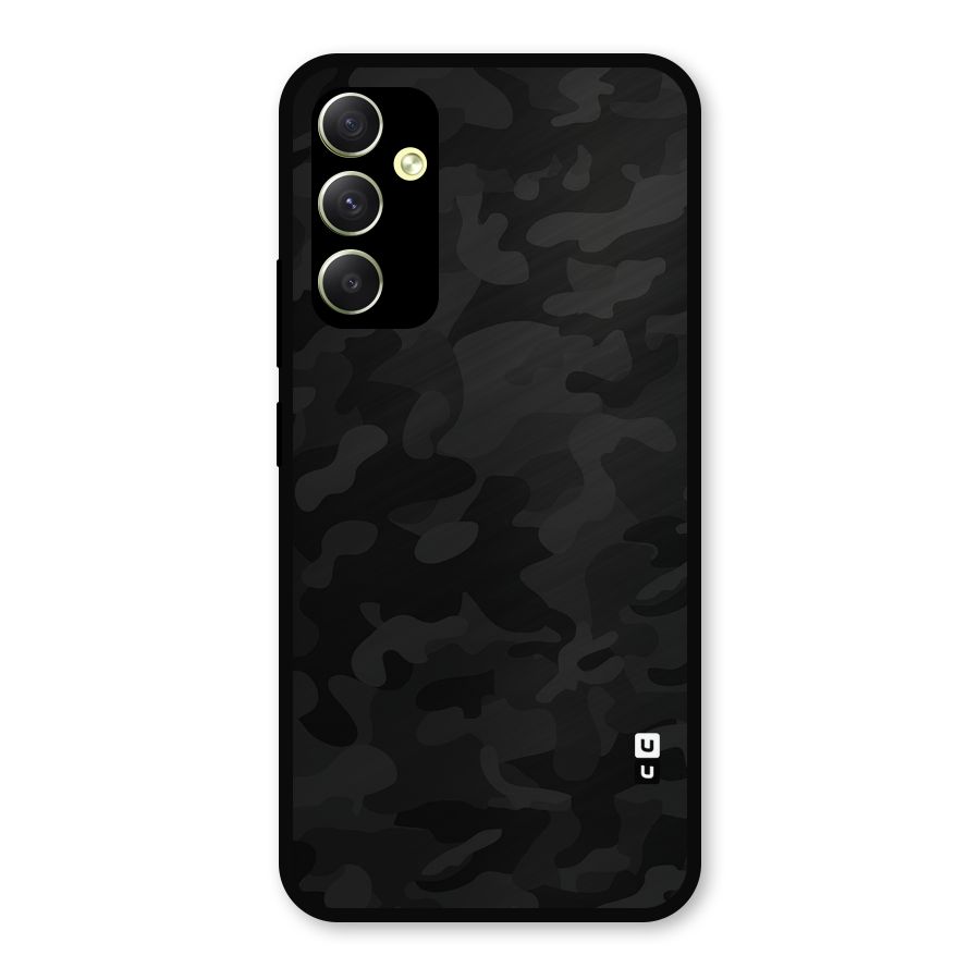 Black Camouflage Metal Back Case for Galaxy A34