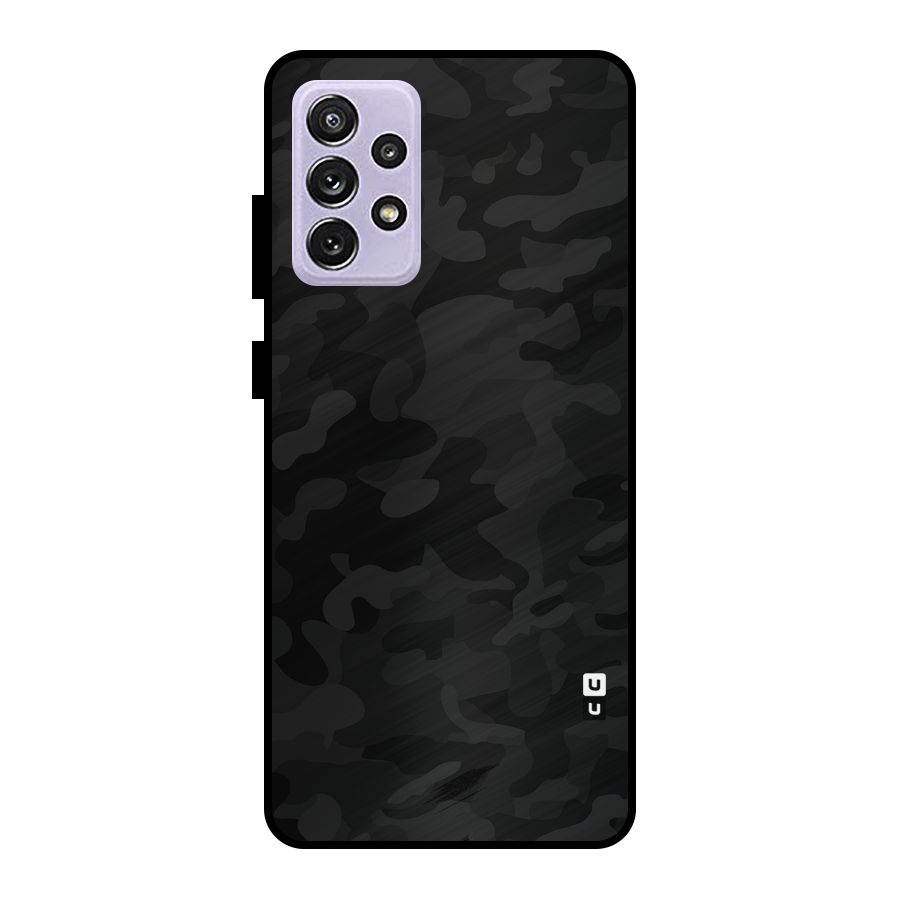 Black Camouflage Metal Back Case for Galaxy A72