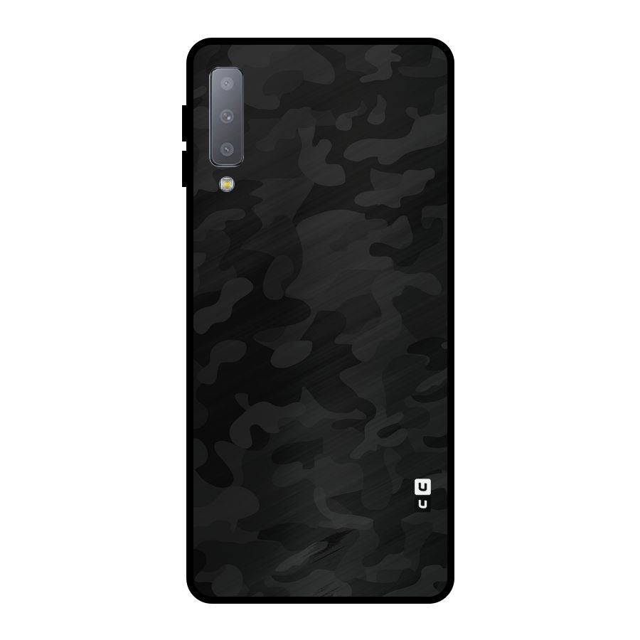 Black Camouflage Metal Back Case for Galaxy A7 (2018)