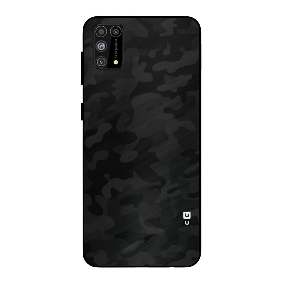 Black Camouflage Metal Back Case for Galaxy F41