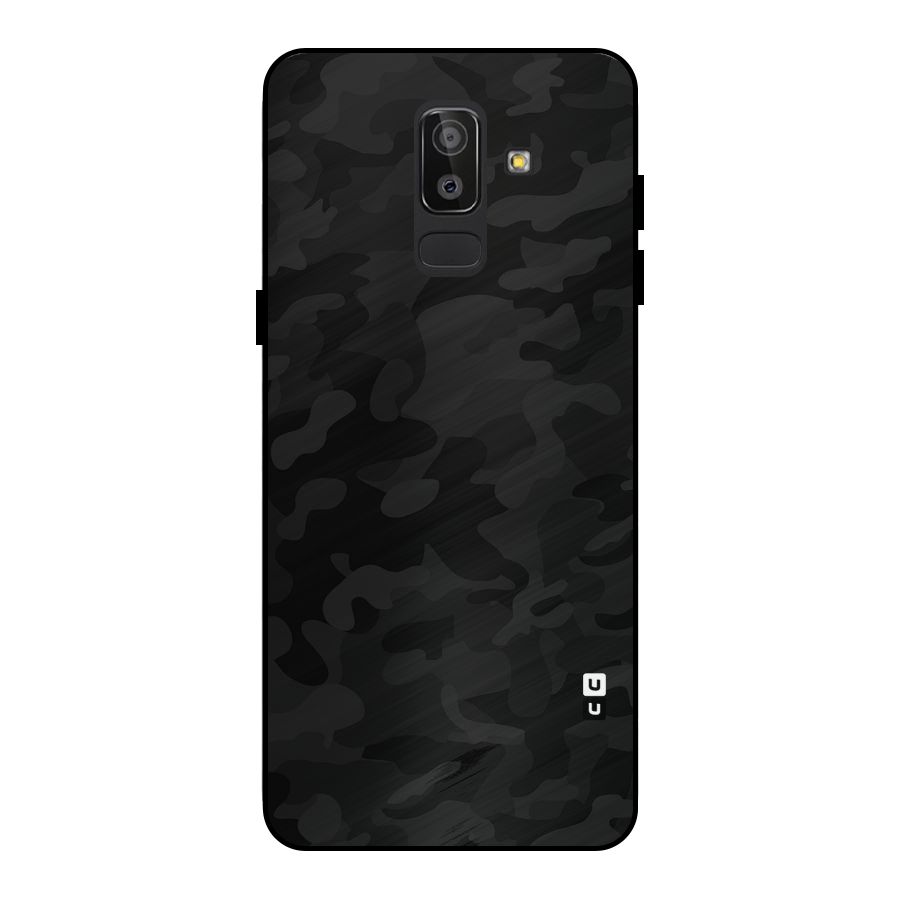 Black Camouflage Metal Back Case for Galaxy J8