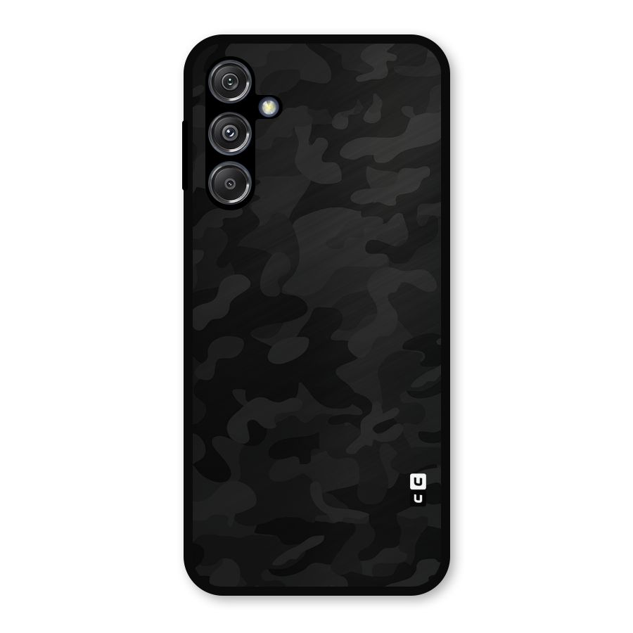 Black Camouflage Metal Back Case for Galaxy M34 5G