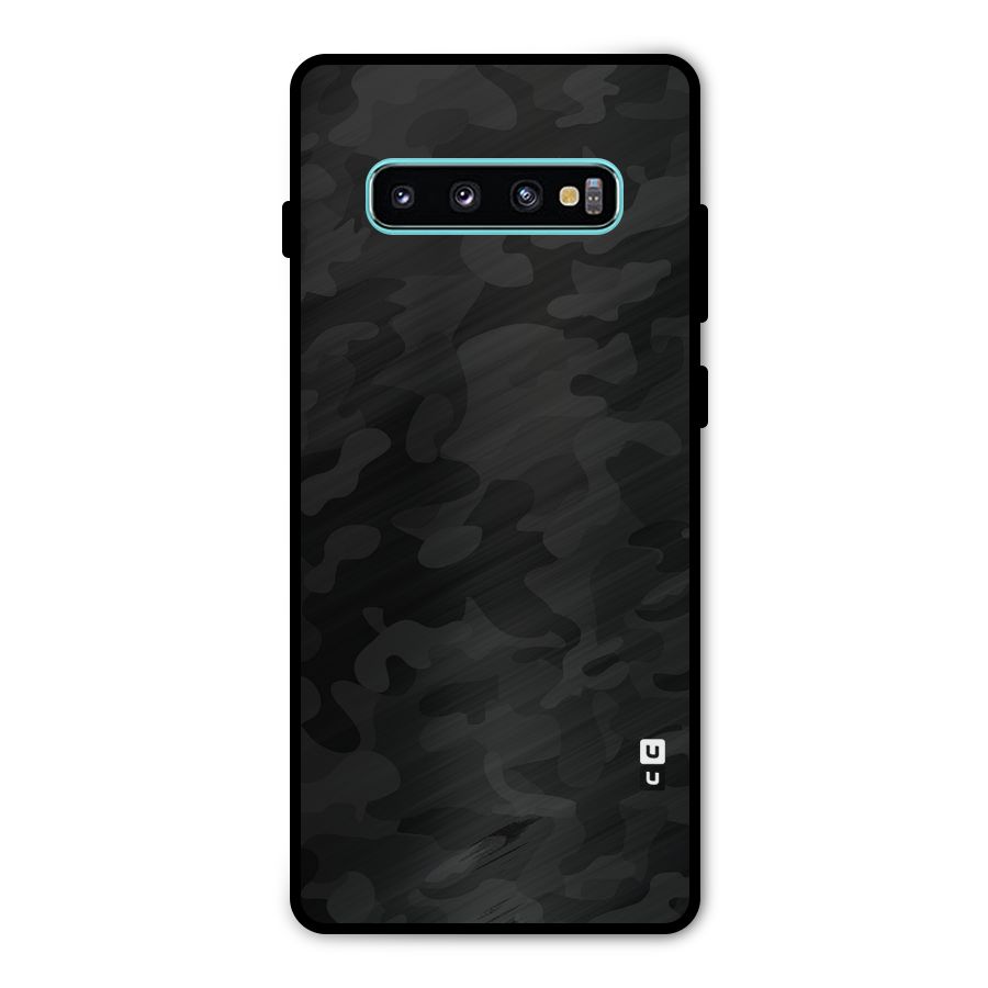 Black Camouflage Metal Back Case for Galaxy S10 Plus