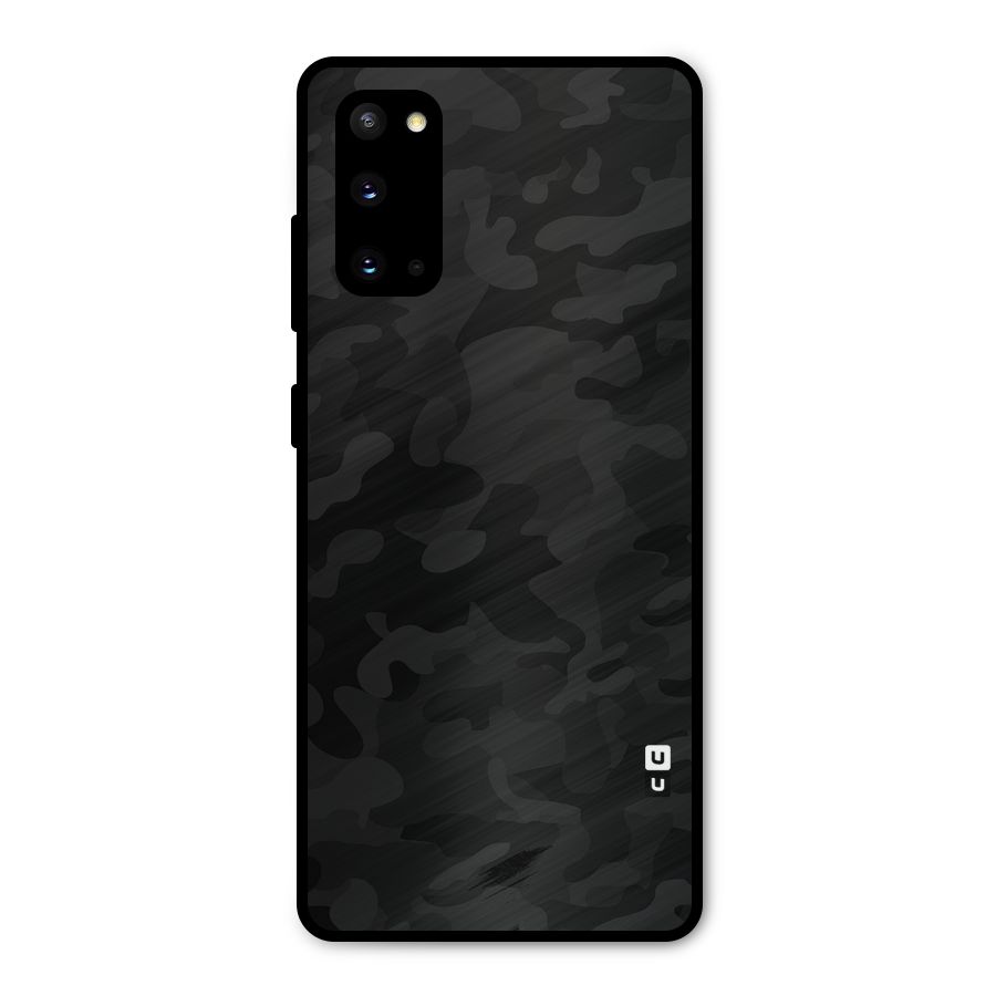 Black Camouflage Metal Back Case for Galaxy S20