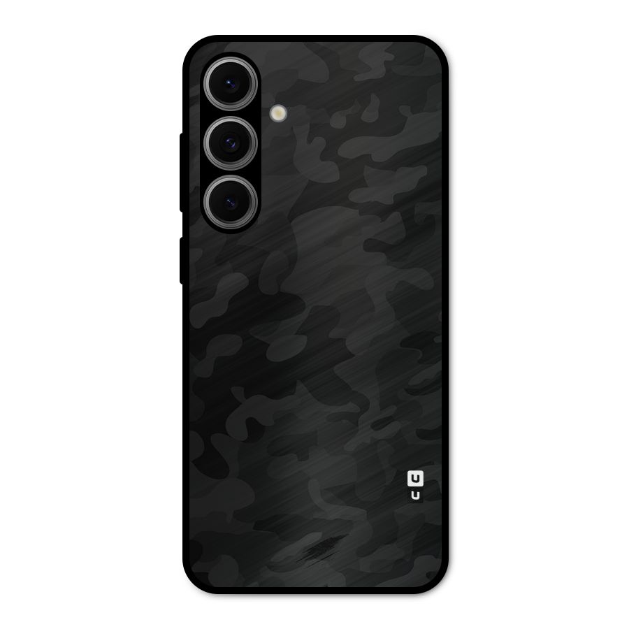 Black Camouflage Metal Back Case for Galaxy S24 FE