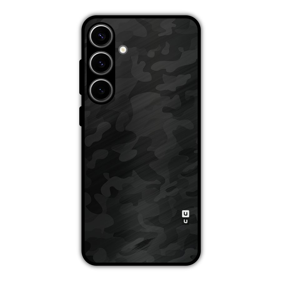 Black Camouflage Metal Back Case for Galaxy S24 Plus