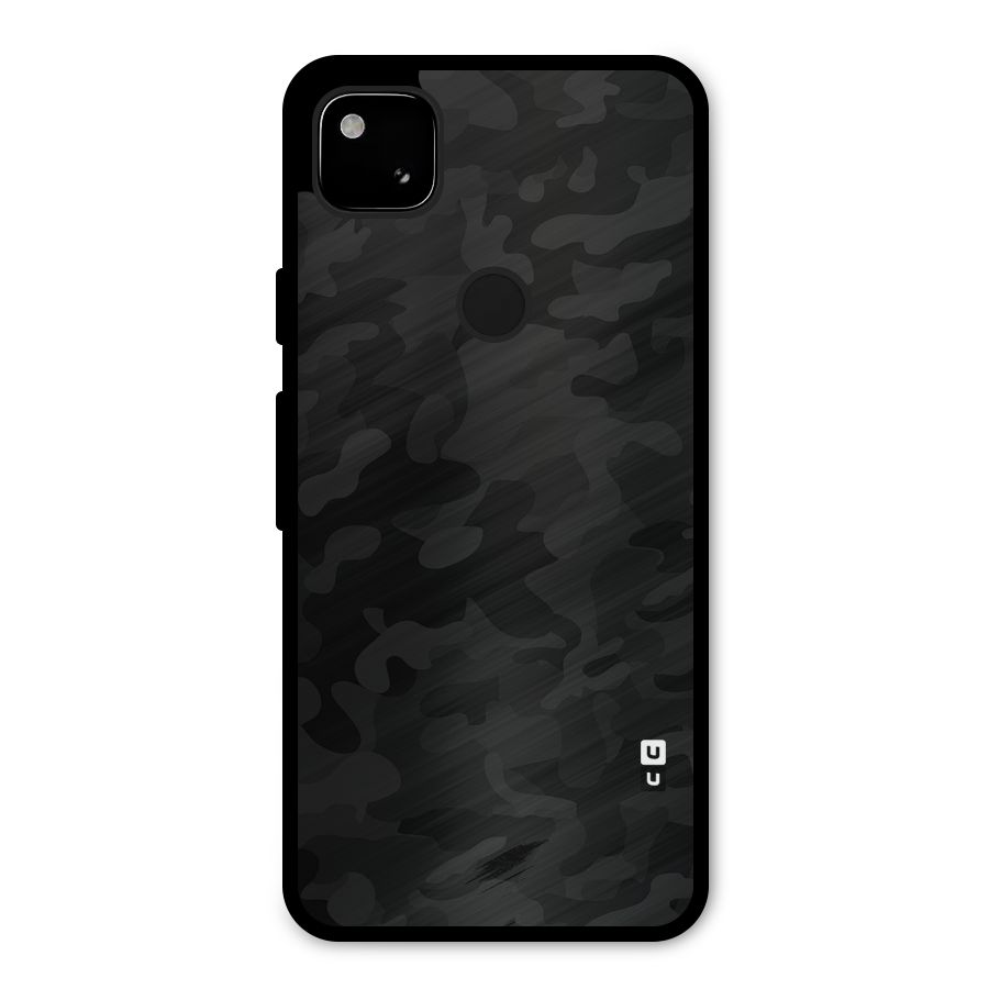 Black Camouflage Metal Back Case for Google Pixel 4a