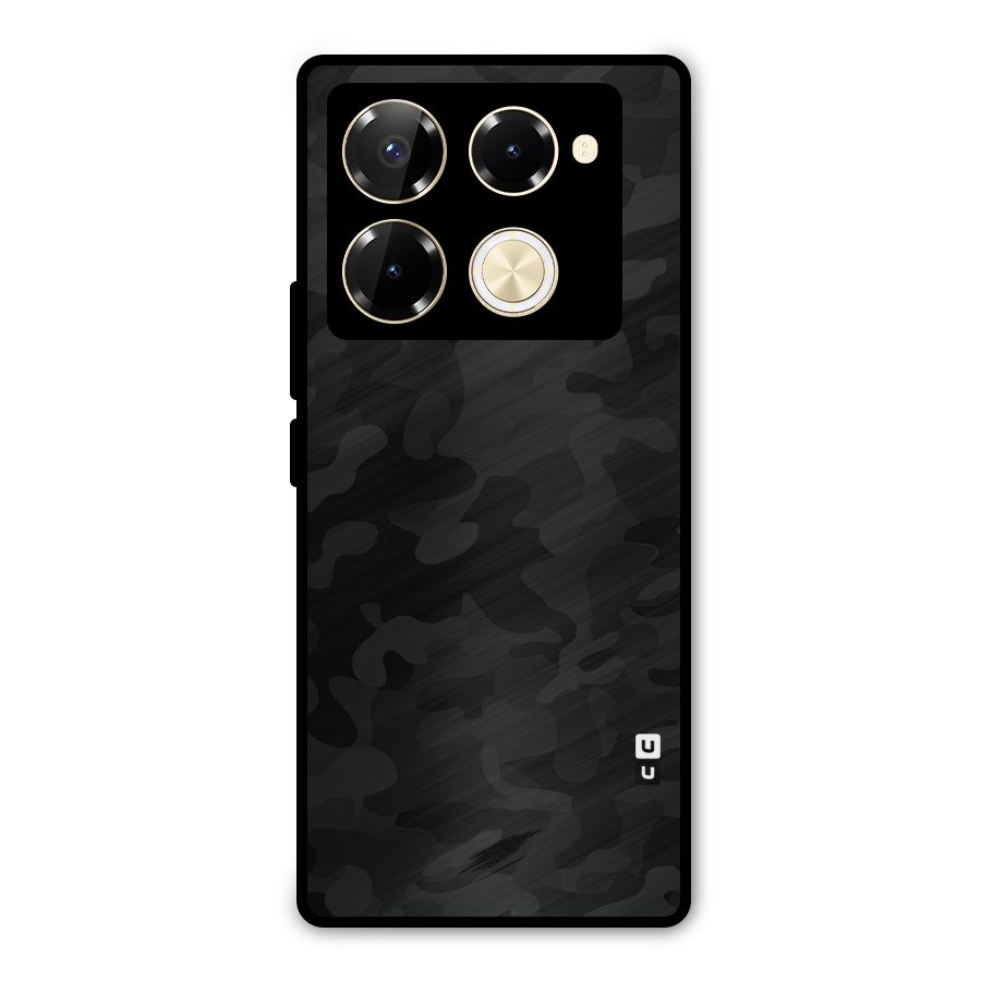 Black Camouflage Metal Back Case for Infinix Note 40 Pro