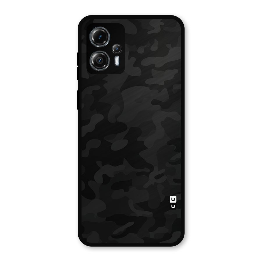 Black Camouflage Metal Back Case for Moto G13