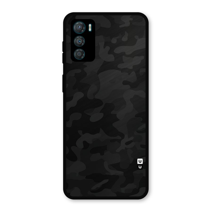 Black Camouflage Metal Back Case for Moto G42