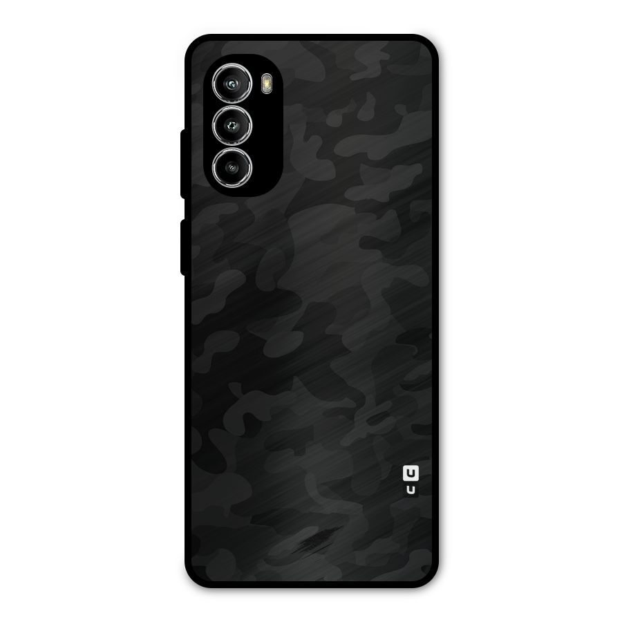 Black Camouflage Metal Back Case for Moto G52