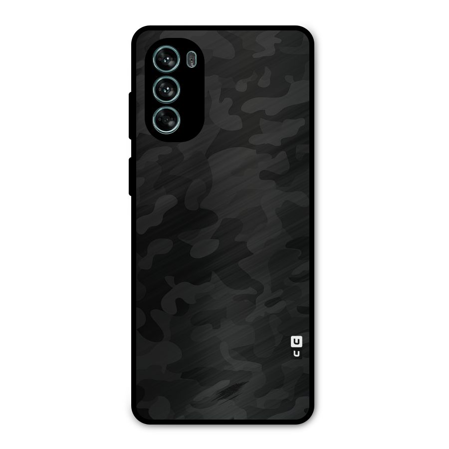 Black Camouflage Metal Back Case for Moto G62