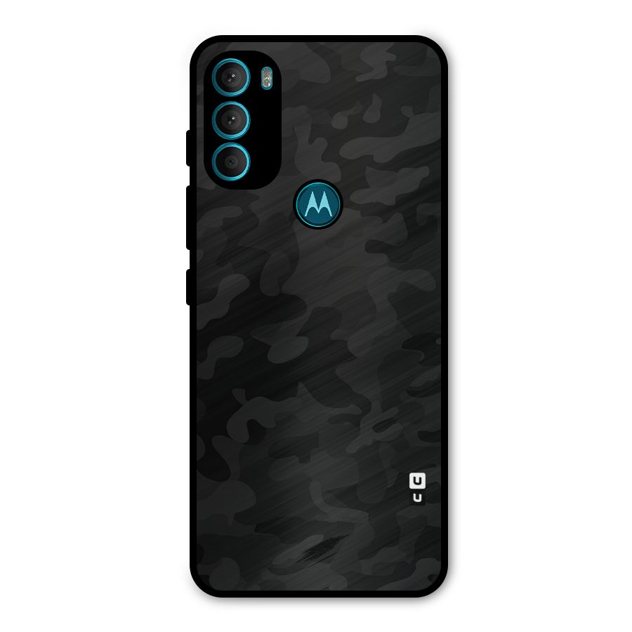 Black Camouflage Metal Back Case for Moto G71 5G