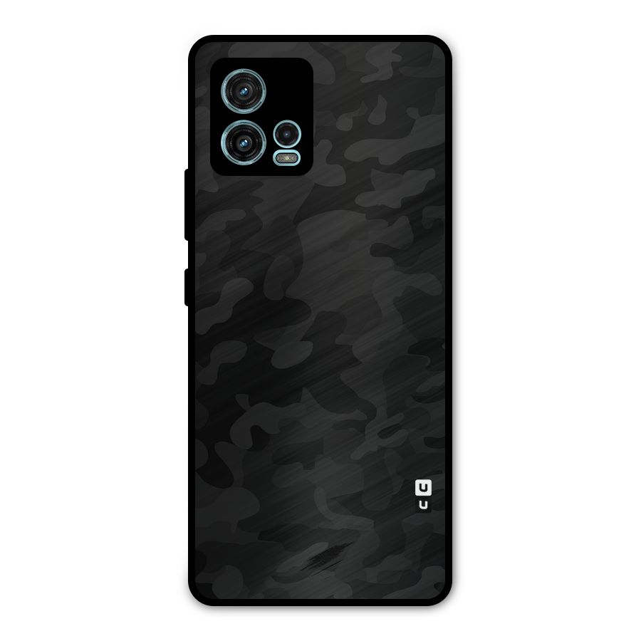 Black Camouflage Metal Back Case for Moto G72
