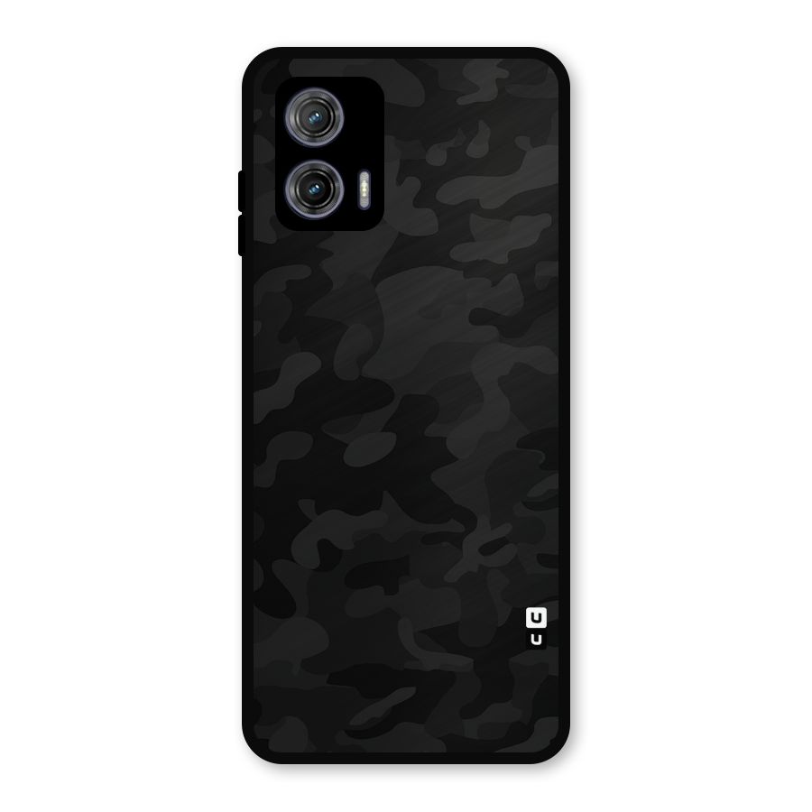 Black Camouflage Metal Back Case for Moto G73