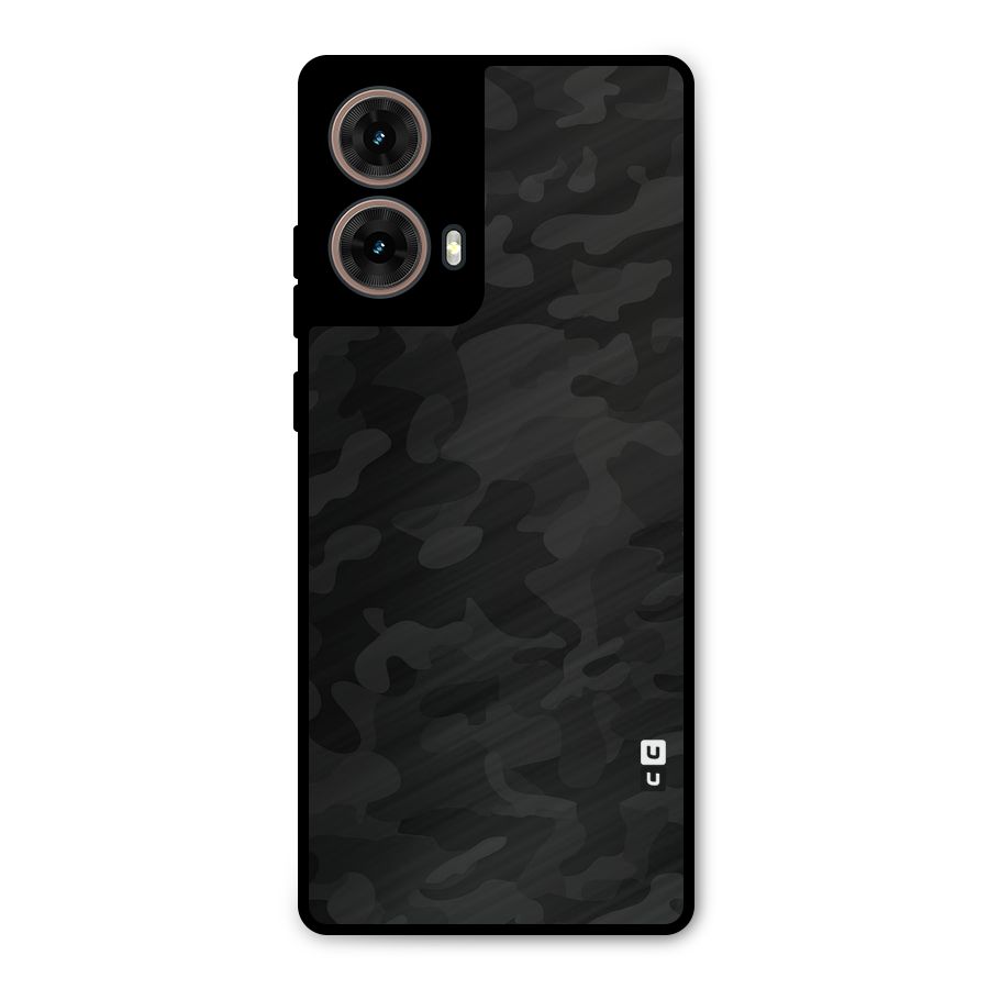 Black Camouflage Metal Back Case for Moto G85