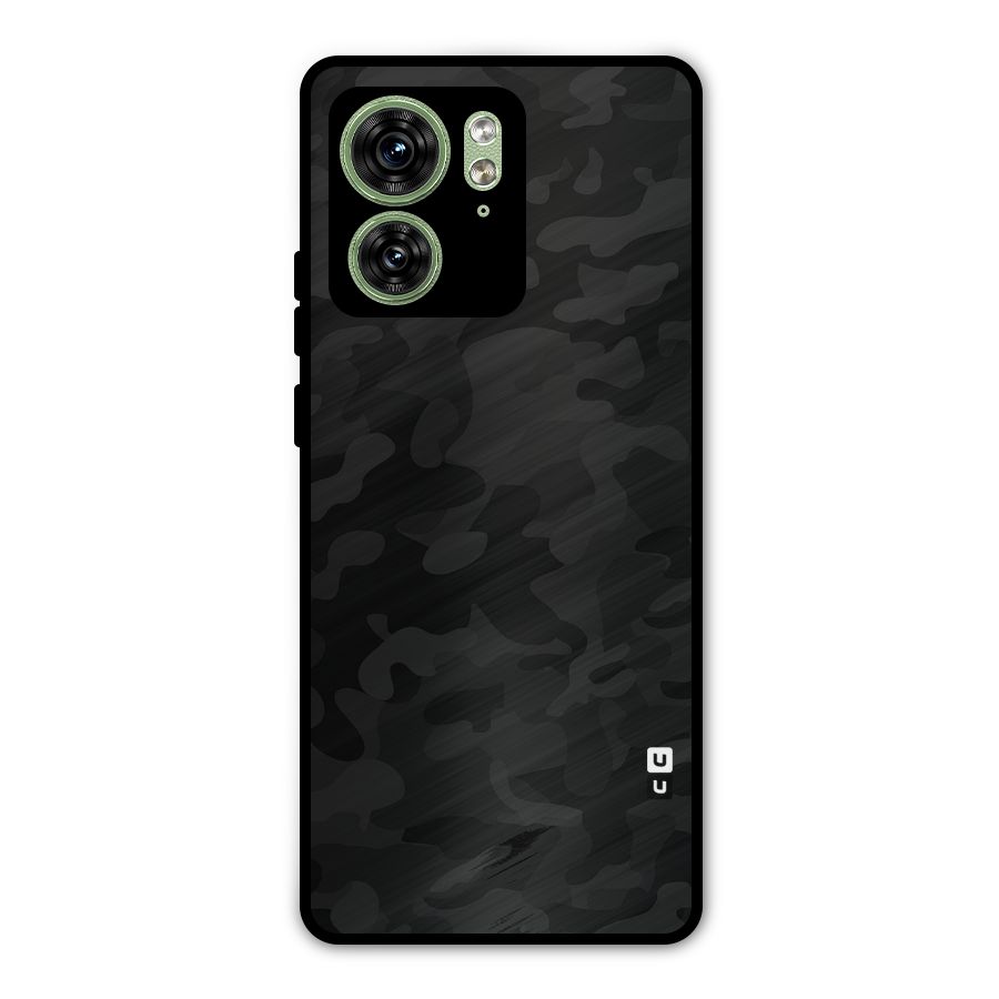 Black Camouflage Metal Back Case for Motorola Edge 40 5G