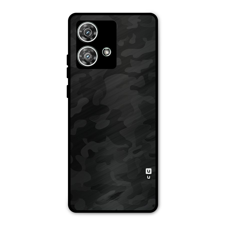 Black Camouflage Metal Back Case for Motorola Edge 40 Neo