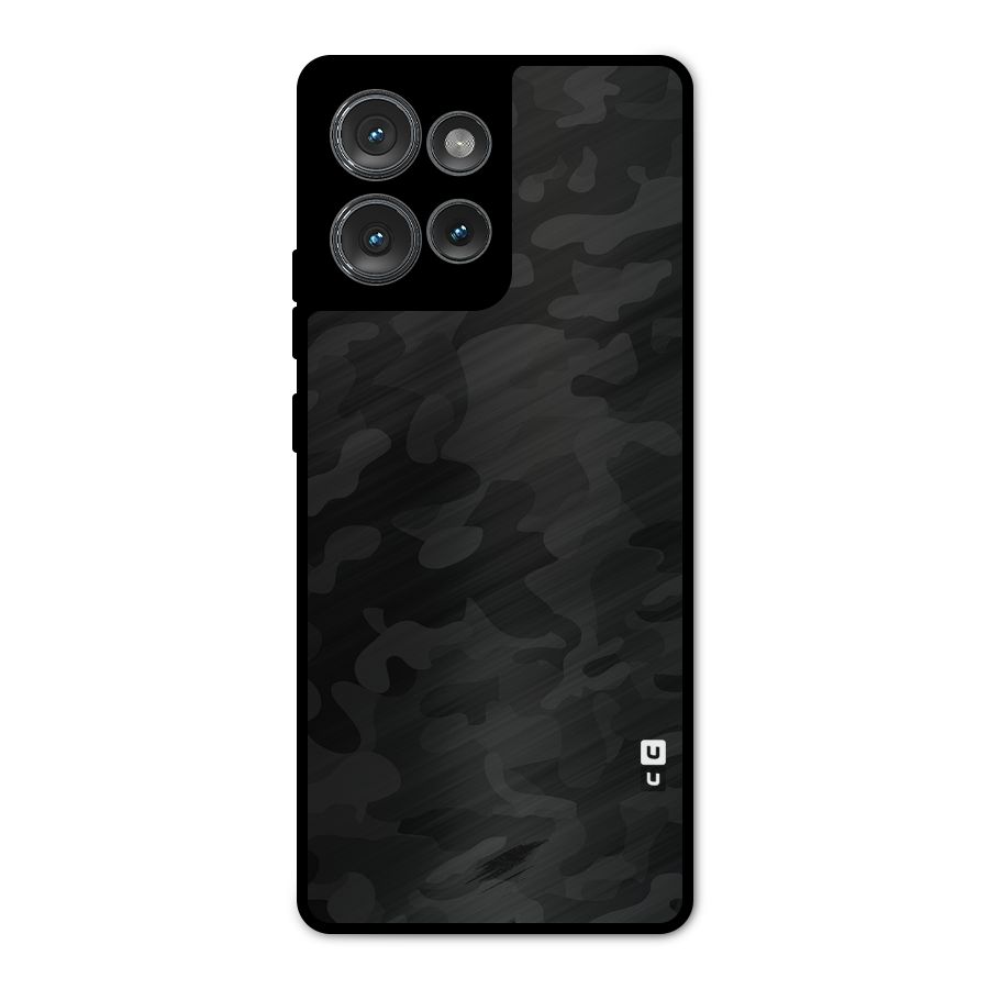 Black Camouflage Metal Back Case for Motorola Edge 50